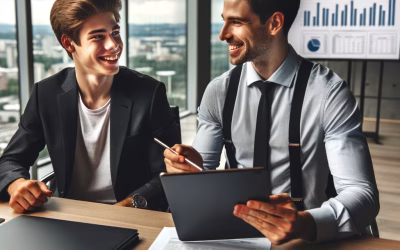 Deux personnes entrain de parler des remises d'états financier par un comptable CPA