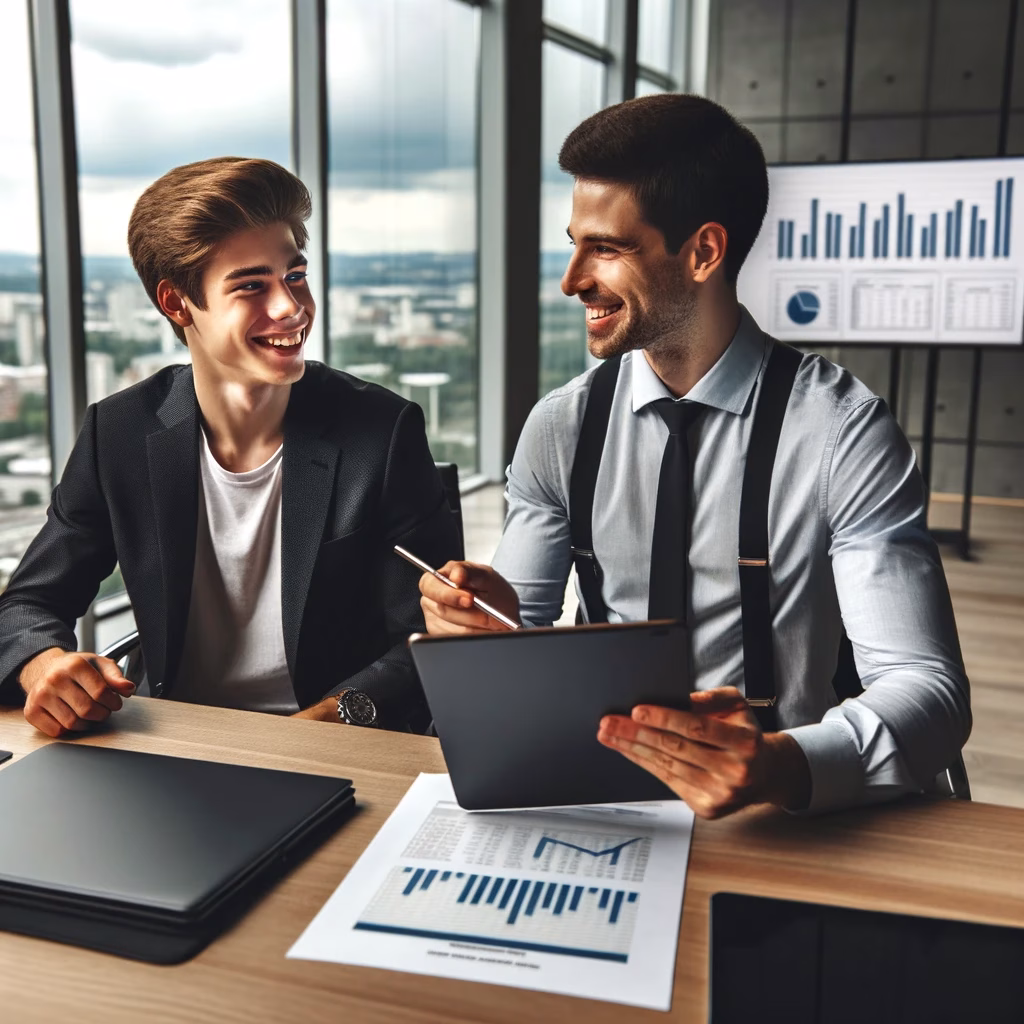 Deux personnes entrain de parler des remises d'états financier par un comptable CPA